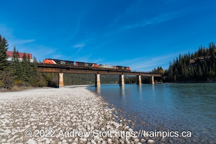 Q104 crossing the Athabasca River